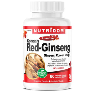 Nutridom Korean Red Panax Ginseng 500mg, 8% Ginsenoside (60 Capsules)