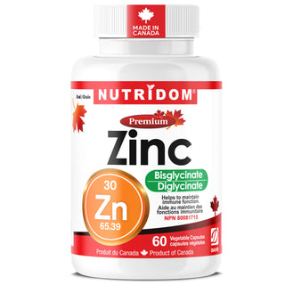Zinc Bisglycinate 30mg | Chelated Zinc | Immune and Antioxidant Support | 60 Vcaps