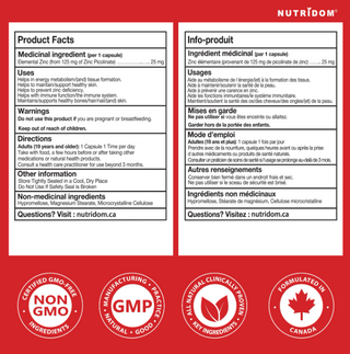 Zinc Picolinate 25 mg for Metabolism, Immunity and Skin Support