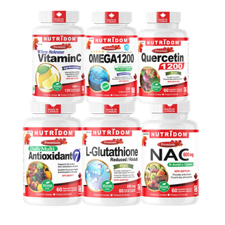 Clean Air Defense Bundle | NAC + Glutathione + Quercetin + Antioxidant-7 + Vitamin C + Omega-3
