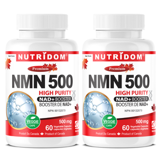 NMN 500mg - NAD+ Precursor for Cellular Energy & Longevity | 2-Pack (120 Capsules)