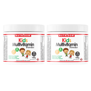 Nutridom Vitamines Enfants en Poudre | Vitamines Végétaliennes sans Sucre pour Enfants | 100g - Lot de 3