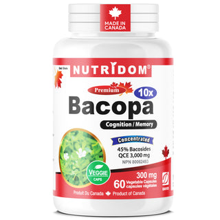 Bacopa Monnieri 3000mg | 45% Bacosides | Cognitive Health | 60 Vcaps