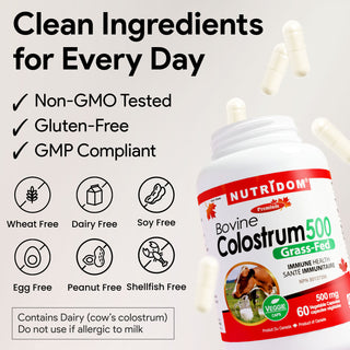 bovine colostrum 500 mg 30% IgG supplement