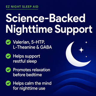 Nutridom EZ Night（60粒胶囊），加拿大制造，高品质，促进放松，改善睡眠质量，减轻压力，提升情绪，支持整体安宁

