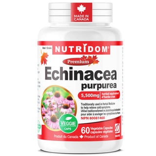 Nutridom 紫锥菊 550 毫克胶囊（60 粒胶囊）加拿大制造，品质最佳，草本强力免疫支持、抗炎和抗氧化保护，有益于呼吸健康和更快的伤口愈合