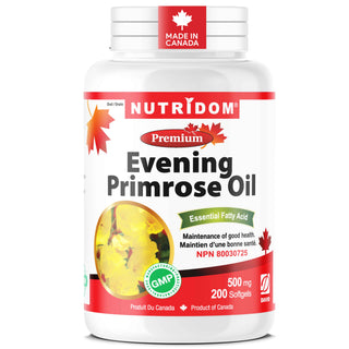 Evening Primrose Oil 500mg | Cold Pressed | 10% GLA | Natural Omega-6 | 200 Softgels