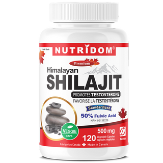 Nutridom Hymalayan Shilajit 500mg | 50% Fulvic Acid | Purified & Standardized Shilajit Extract | Vegan | 120 V-Capsules