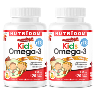 Nutridom Kids Omega-3 High DHA Chewable Softgels - Orange Flavour (240 Count)