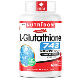 L-Glutathione 743mg | Fermented Reduced GSH | 60 Vegan Capsules
