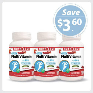 Nutridom Multivitamin for Men, 60 Veggie Capsules - 3 PACK - CAFORIA.CA