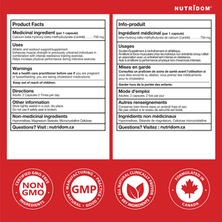 HMB 750mg | Muscle Strength Support