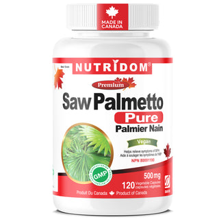 Nutridom Pure Saw Palmetto 500mg | Supports Prostate & Hair Wellness | 120 Vcaps