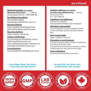 Nutridom Montmorency Tart Cherry 10000mg (10:1) | High Potency | 120 Vcaps