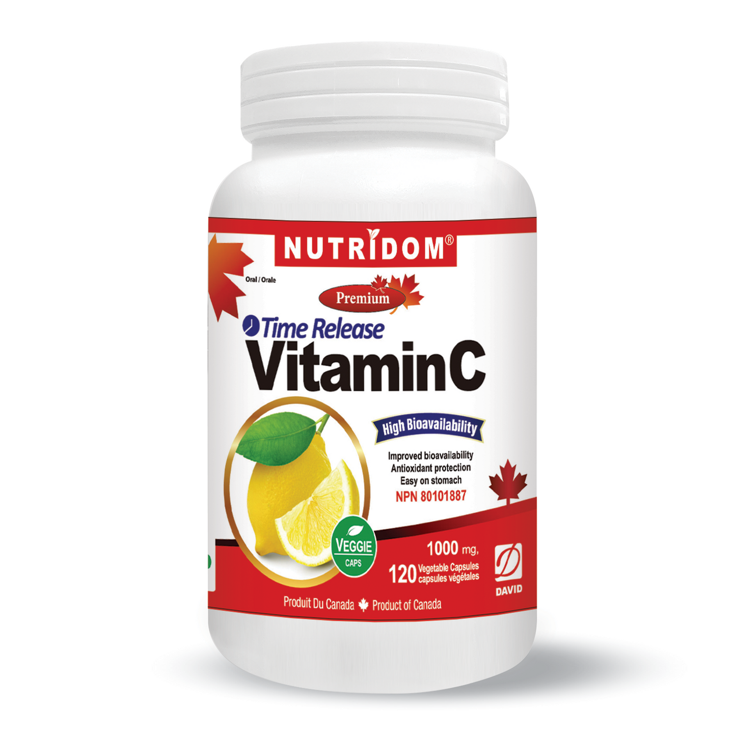 Nutridom Timed-Release Vitamin C 1000 mg (120 Veggie Capsules)