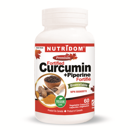 Nutridom Curcumin Turmeric Extract with Piperine (60 Veggie Capsules)