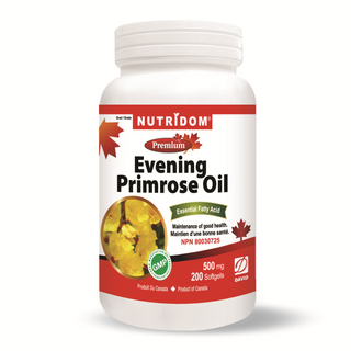 Nutridom Evening Primrose Oil 500mg, Cold-pressed (200 Softgels)