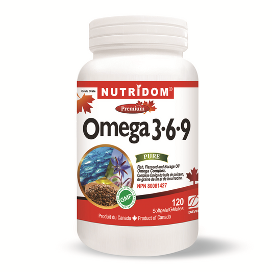 Nutridom Omega 3-6-9, Fish, Borage & Flaxseed Oil (120 Softgels)