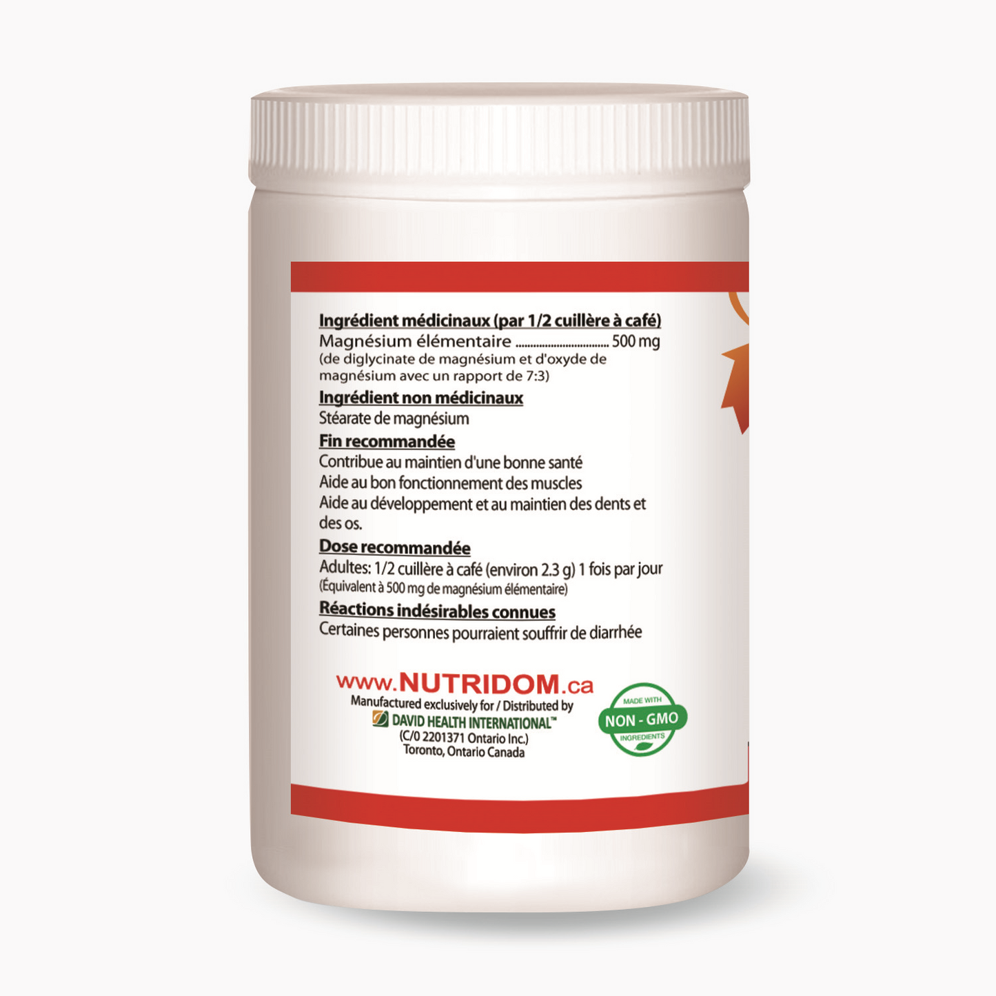 Nutridom Magnesium Bis-Glycinate Powder (124g)