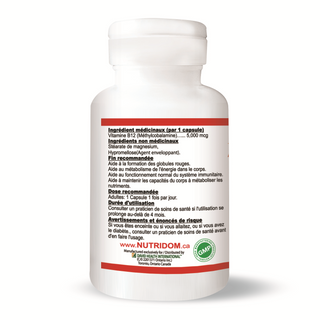 Nutridom Vitamin B12, Methylcobalamin, 5,000mcg (60 Capsules)